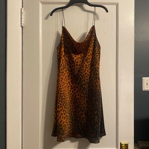 Zara leopard print slip dress size small